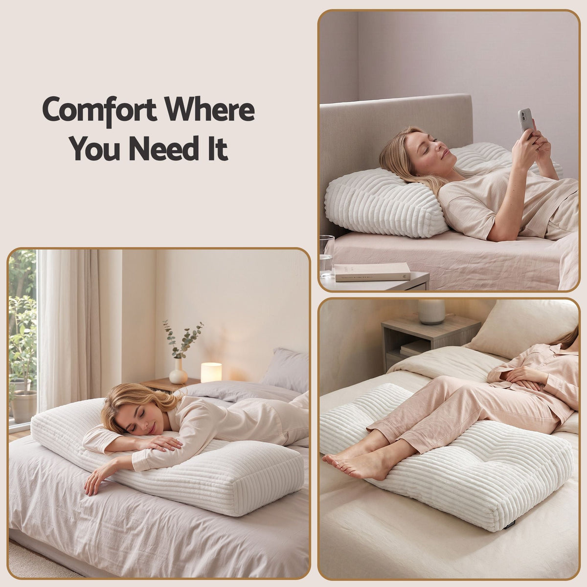 Wedge Pillow Headboard King Single with Non-Flattening Shredded Foam Core and Side Pockets - Home & Garden > Bedding > Pillows - Rivercity House & Home Co. (ABN 18 642 972 209) - Affordable Modern Furniture Australia