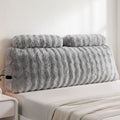 Wedge Pillow Headboard with Dual Pockets and Anti-Flat Foam, Queen Size