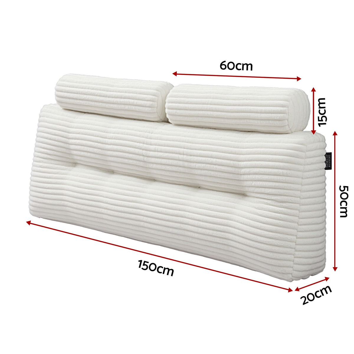 Wedge Pillow Headboard with Shredded Foam Core, Side Pockets, Queen Size - Home & Garden > Bedding > Pillows - Rivercity House & Home Co. (ABN 18 642 972 209) - Affordable Modern Furniture Australia