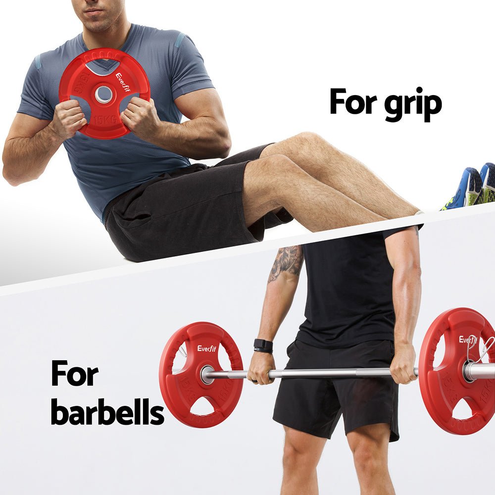 Weight Plates Standard 15kg Dumbbell Barbell Plate Weight Lifting Home Gym Red - Sports & Fitness > Exercise, Gym and Fitness - Rivercity House & Home Co. (ABN 18 642 972 209) - Affordable Modern Furniture Australia