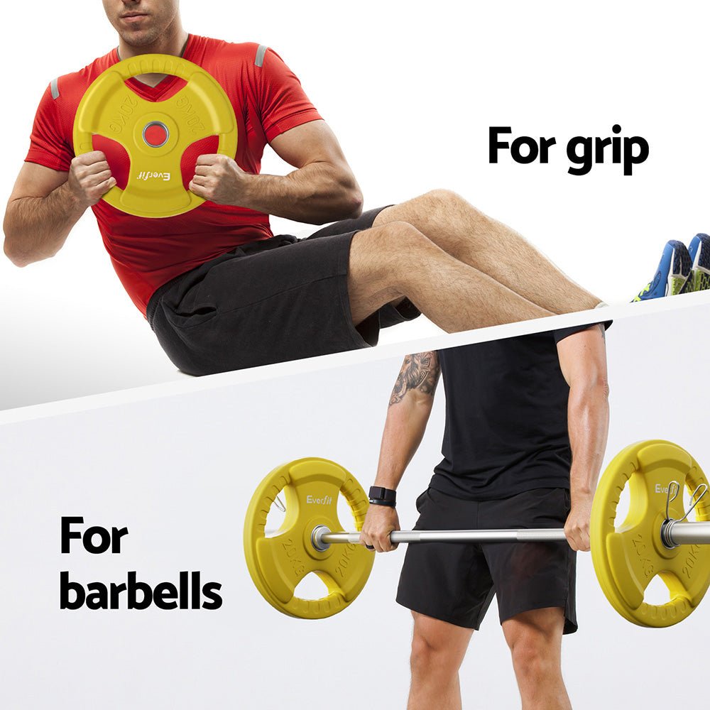 Weight Plates Standard 20kg Dumbbell Barbell Plate Weight Lifting Home Gym Yellow - Sports & Fitness > Exercise, Gym and Fitness - Rivercity House & Home Co. (ABN 18 642 972 209) - Affordable Modern Furniture Australia