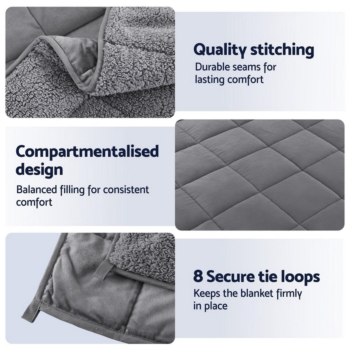 Weighted Blanket Fleece Sherpa Heavy Blanket 4.5KG - Home & Garden > Bedding > Blankets & Throws - Rivercity House & Home Co. (ABN 18 642 972 209) - Affordable Modern Furniture Australia
