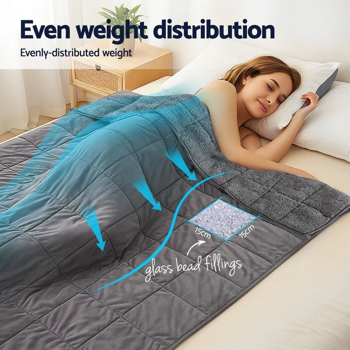 Weighted Blanket Fleece Sherpa Heavy Blanket 4.5KG - Home & Garden > Bedding > Blankets & Throws - Rivercity House & Home Co. (ABN 18 642 972 209) - Affordable Modern Furniture Australia