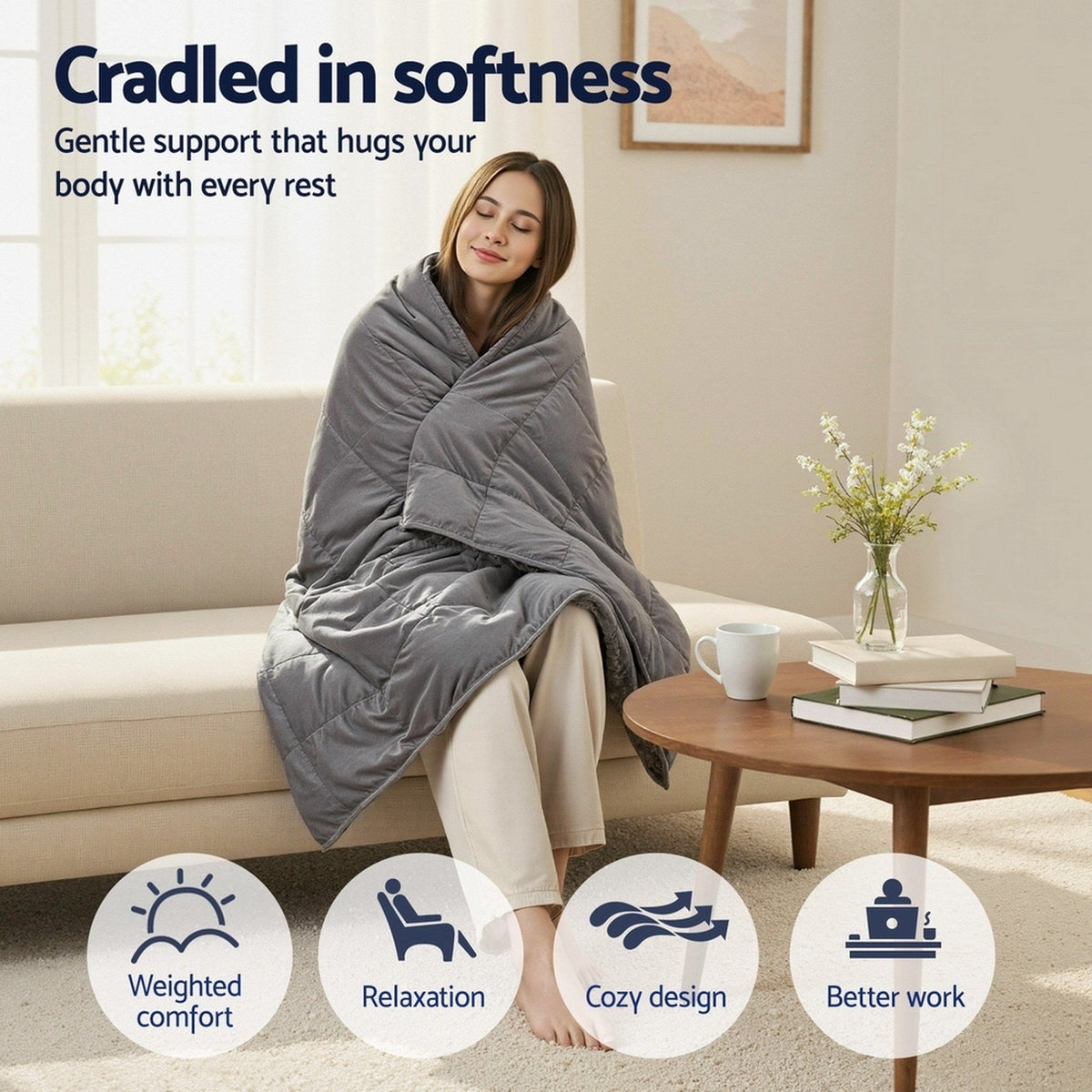Weighted Blanket Fleece Sherpa Heavy Blanket 4.5KG - Home & Garden > Bedding > Blankets & Throws - Rivercity House & Home Co. (ABN 18 642 972 209) - Affordable Modern Furniture Australia