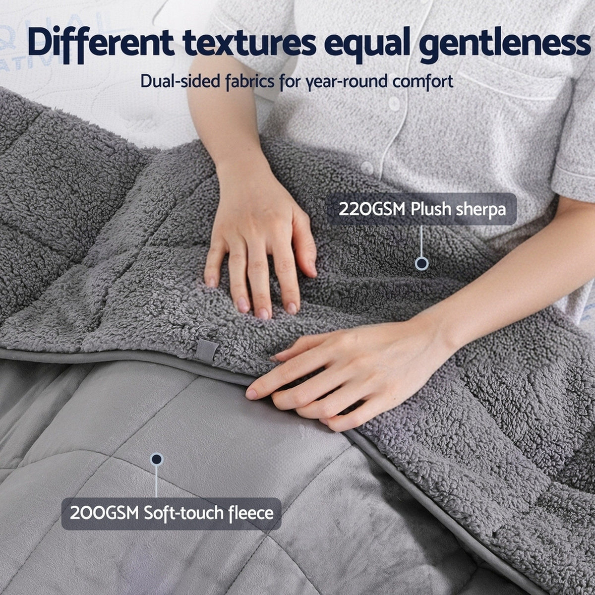 Weighted Blanket Fleece Sherpa Heavy Blanket 4.5KG - Home & Garden > Bedding > Blankets & Throws - Rivercity House & Home Co. (ABN 18 642 972 209) - Affordable Modern Furniture Australia