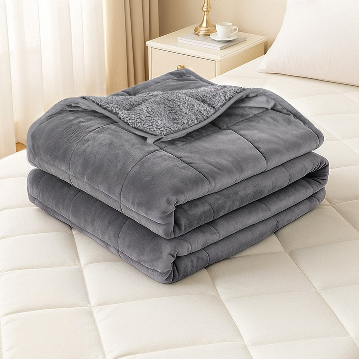 Weighted Blanket Fleece Sherpa Heavy Blanket 4.5KG - Home & Garden > Bedding > Blankets & Throws - Rivercity House & Home Co. (ABN 18 642 972 209) - Affordable Modern Furniture Australia