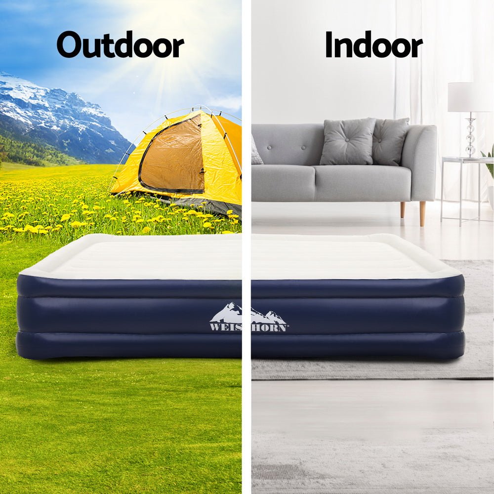 Weisshorn Air Mattress Double Inflatable Bed 46cm Air bed - Home & Garden > Inflatable Mattress - Rivercity House & Home Co. (ABN 18 642 972 209) - Affordable Modern Furniture Australia