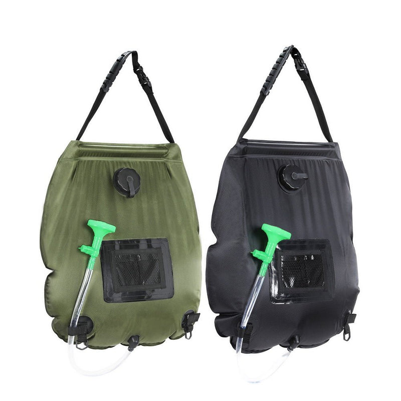 Weisshorn Camping Shower Bag 20L Set of 2 Portable Green Black - Outdoor > Camping - Rivercity House & Home Co. (ABN 18 642 972 209) - Affordable Modern Furniture Australia