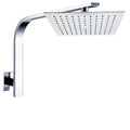10" 7.5L/m Chrome Square Rain Shower Head with Brass Gooseneck Wall Arm Set - Chrome