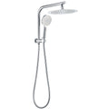 10" Chrome Rain Shower Head & Handheld Sliding Rail Twin Set - Chrome