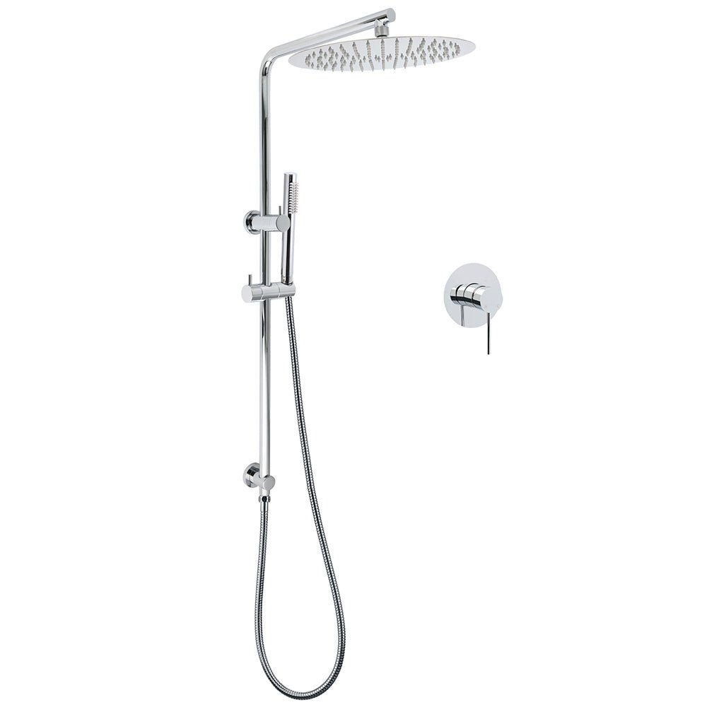 WELS 12" Rainfall + Brass Handheld Twin Shower Heads Rail Diverter Arm Round Mixer Set - Furniture > Bathroom > Shower Heads & Screens - Rivercity House & Home Co. (ABN 18 642 972 209) - Affordable Modern Furniture Australia