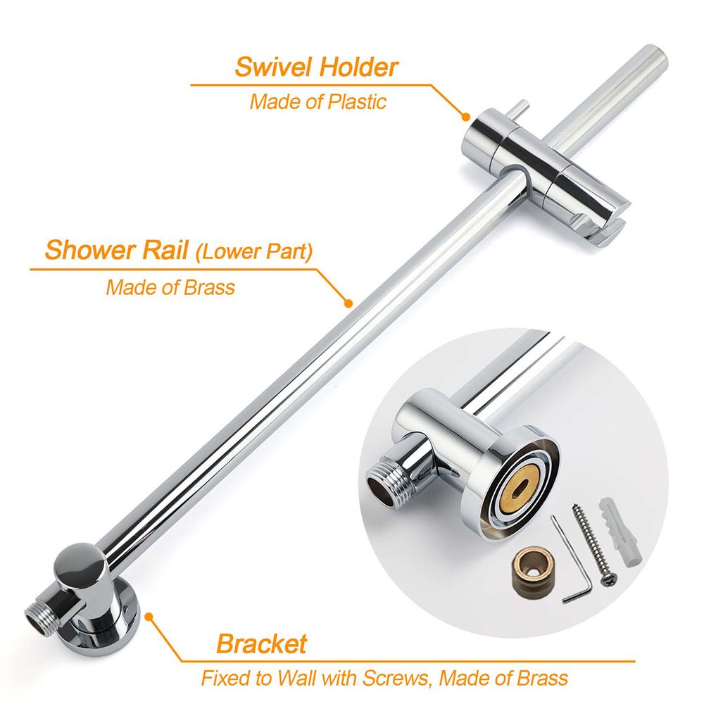 WELS 12" Rainfall + Brass Handheld Twin Shower Heads Rail Diverter Arm Round Taps Set - Furniture > Bathroom > Shower Heads & Screens - Rivercity House & Home Co. (ABN 18 642 972 209) - Affordable Modern Furniture Australia