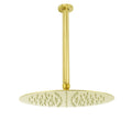 12" Round Stainless Steel Rainfall Shower Head with Ceiling Arm Set - Brushed Gold