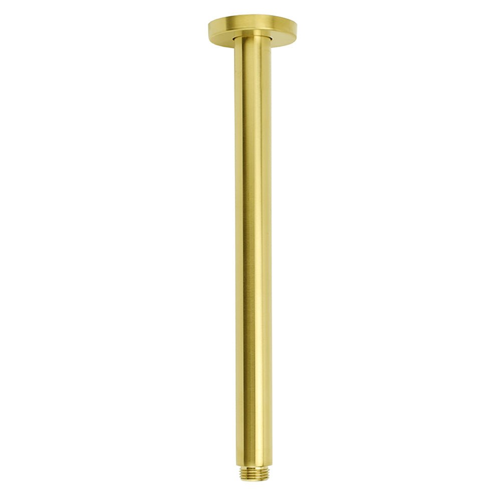 WELS 16" Round Stainless Steel Shower Head Extension Ceiling Arm Set Brushed Gold - Furniture > Bathroom > Shower Heads & Screens - Rivercity House & Home Co. (ABN 18 642 972 209) - Affordable Modern Furniture Australia