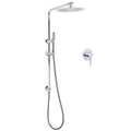2-in-1 10" Round Shower Head Set with Sliding Rail, 3-Mode Handheld & Mixer - Chrome