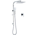 2 in 1 10" Square Rain & Handheld Shower Head Set with Sliding Rail & Wall Mixer - Chrome