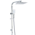 2IN1 10" Square Rain & Handheld Shower Head Set with Sliding Rail & Inbuilt Diverter - Chrome