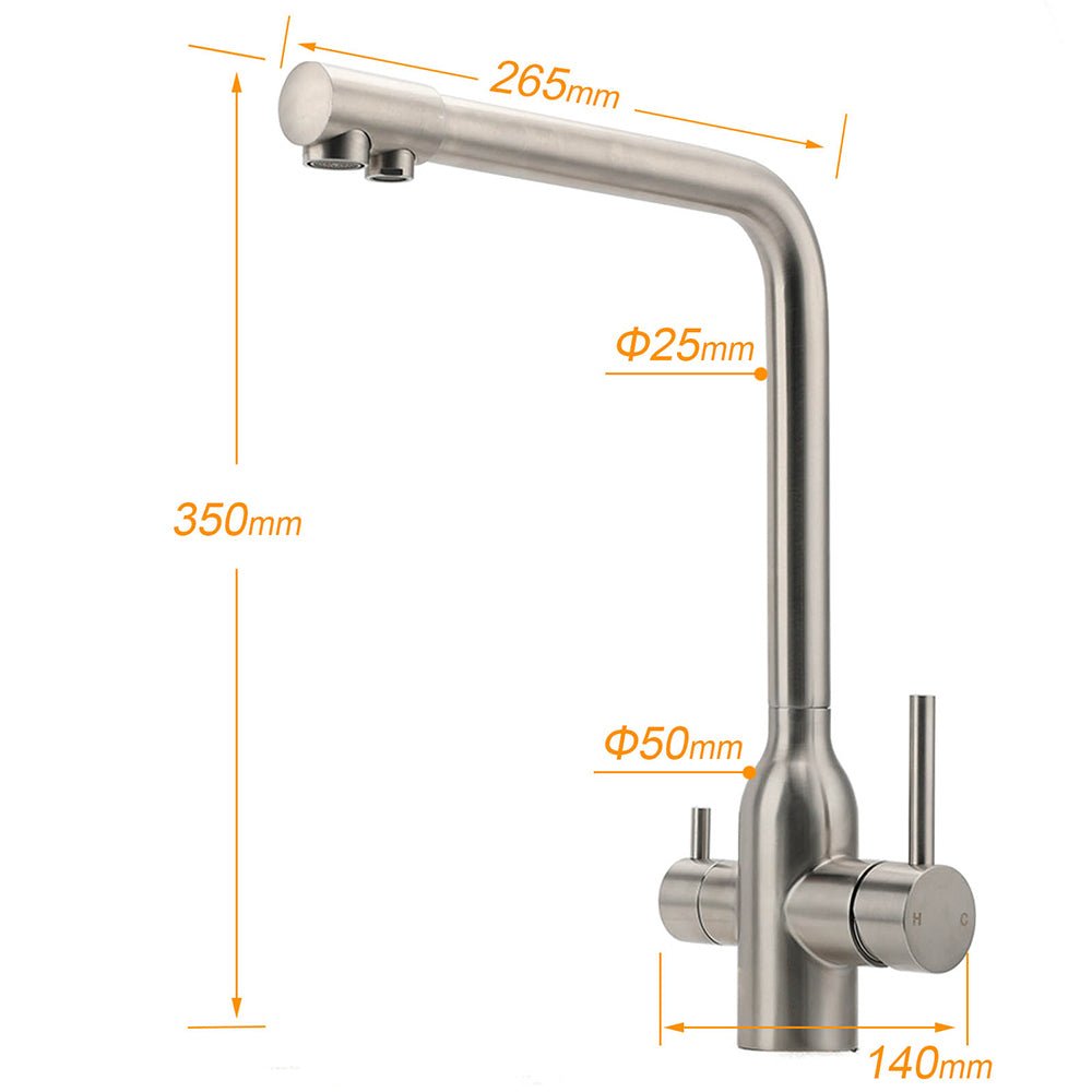 WELS 3 Function Kitchen Sink 360° Swivel Mixer Tap Clean Pure Drink Water Faucet - Furniture > Bathroom > Shower Heads & Screens - Rivercity House & Home Co. (ABN 18 642 972 209) - Affordable Modern Furniture Australia
