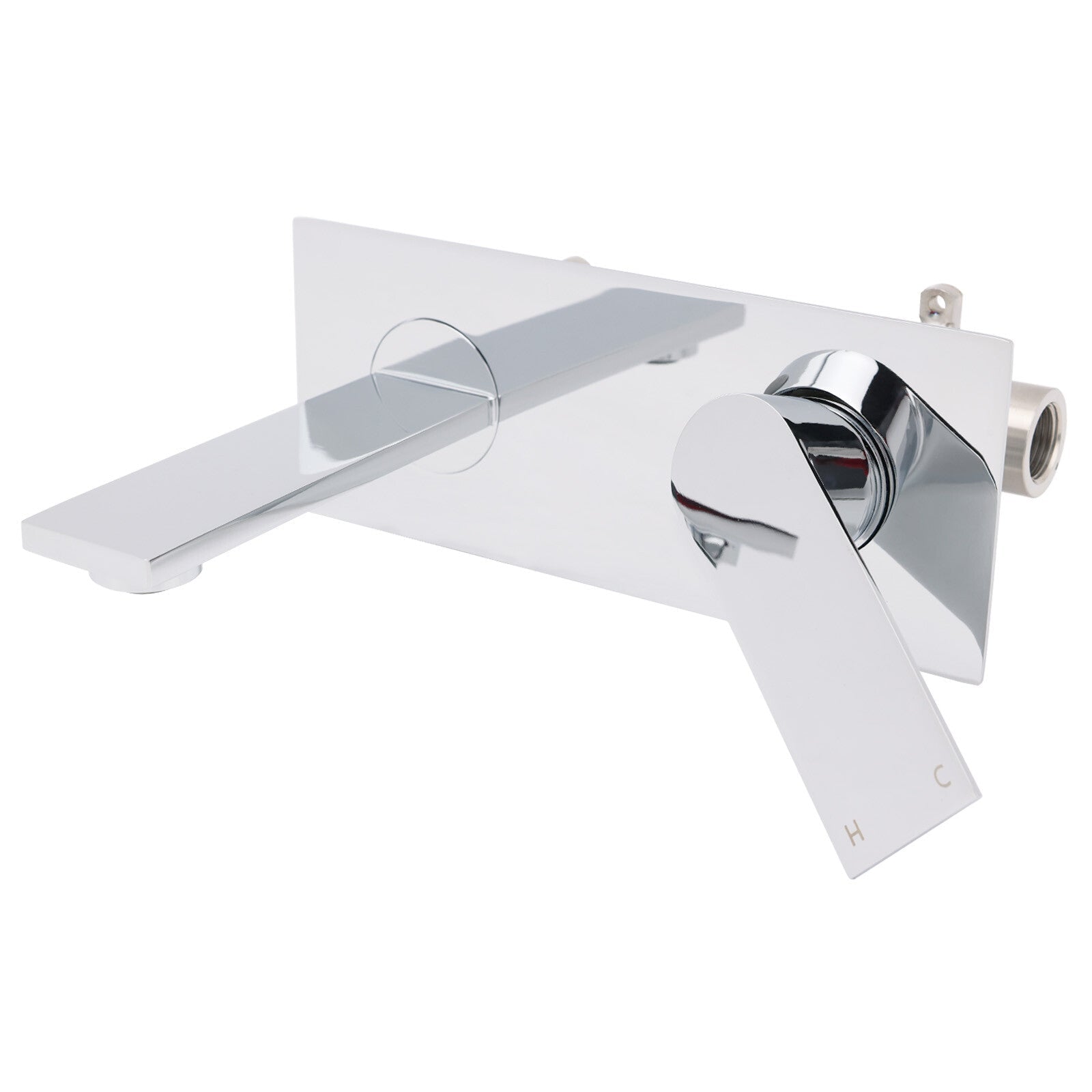 WELS 4.5L/m Chrome Square Wall Mounted Basin Mixer Laundry Faucet Tap Spout Set - Furniture > Bathroom > Shower Heads & Screens - Rivercity House & Home Co. (ABN 18 642 972 209) - Affordable Modern Furniture Australia