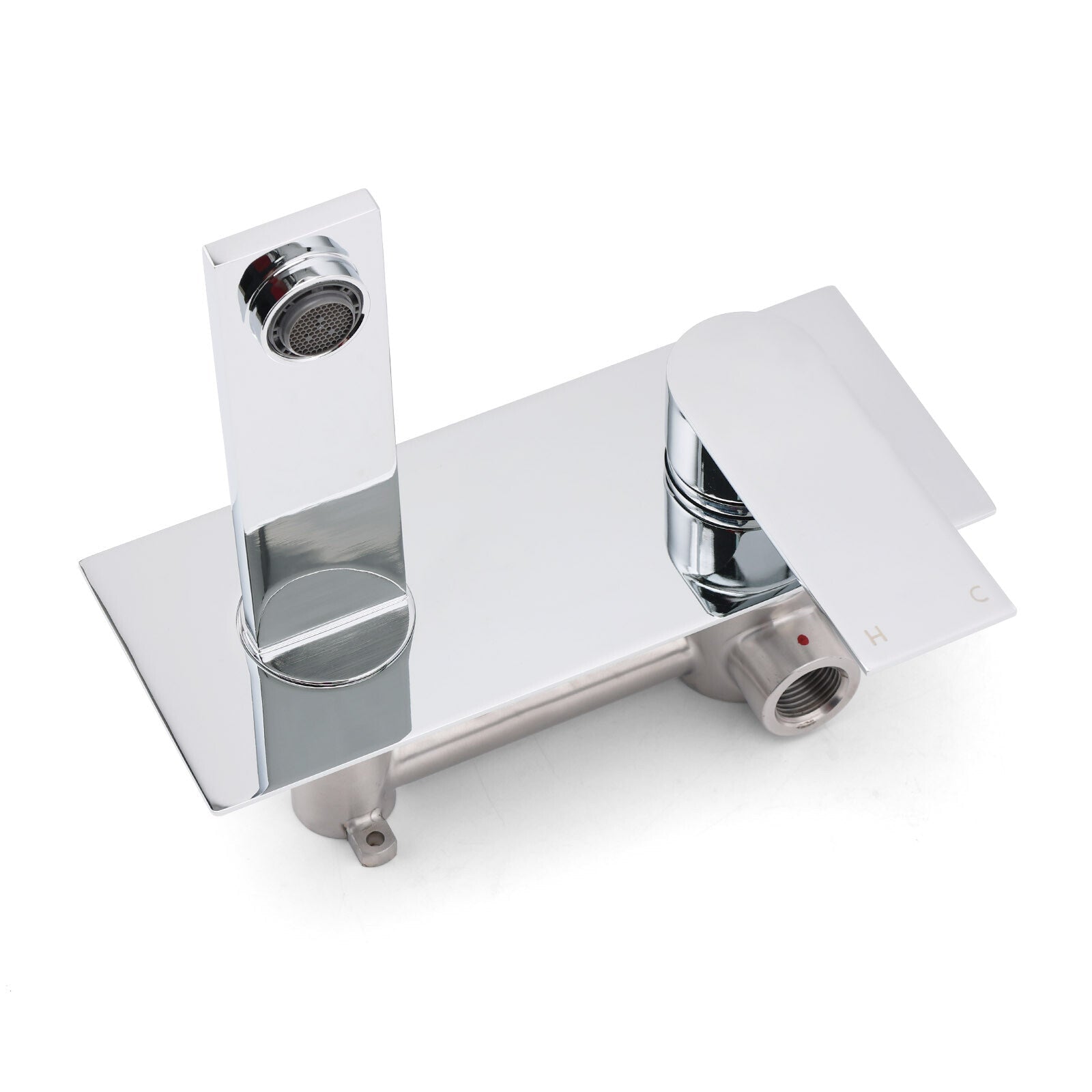 WELS 4.5L/m Chrome Square Wall Mounted Basin Mixer Laundry Faucet Tap Spout Set - Furniture > Bathroom > Shower Heads & Screens - Rivercity House & Home Co. (ABN 18 642 972 209) - Affordable Modern Furniture Australia