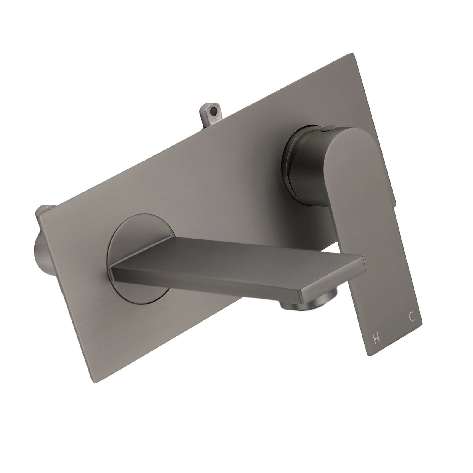 WELS 4.5L/m Gun Metal Square Wall Mount Basin Mixer Laundry Faucet Tap Spout Set - Furniture > Bathroom > Shower Heads & Screens - Rivercity House & Home Co. (ABN 18 642 972 209) - Affordable Modern Furniture Australia