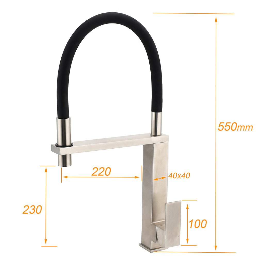 WELS 6.0L/m Chrome Kitchen Sink Basin Mixer Swivel Faucet Tapware Pull Out Spout - Furniture > Bathroom > Shower Heads & Screens - Rivercity House & Home Co. (ABN 18 642 972 209) - Affordable Modern Furniture Australia