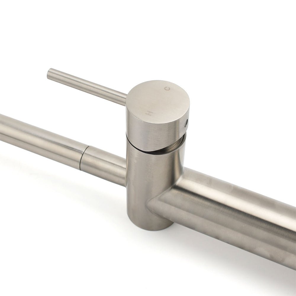 WELS 6L/m Kitchen Laundry 360º Swivel Sink Mixer Faucet Tap Spout Brushed Silver - Furniture > Bathroom > Shower Heads & Screens - Rivercity House & Home Co. (ABN 18 642 972 209) - Affordable Modern Furniture Australia