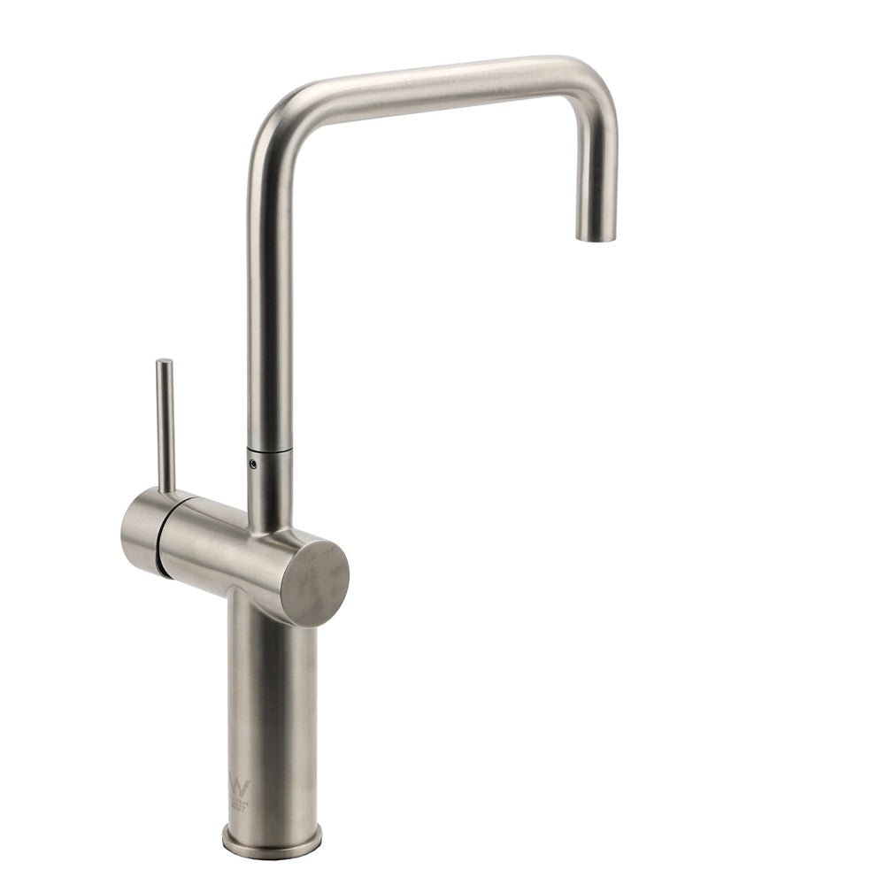 WELS 6L/m Kitchen Laundry 360º Swivel Sink Mixer Faucet Tap Spout Brushed Silver - Furniture > Bathroom > Shower Heads & Screens - Rivercity House & Home Co. (ABN 18 642 972 209) - Affordable Modern Furniture Australia
