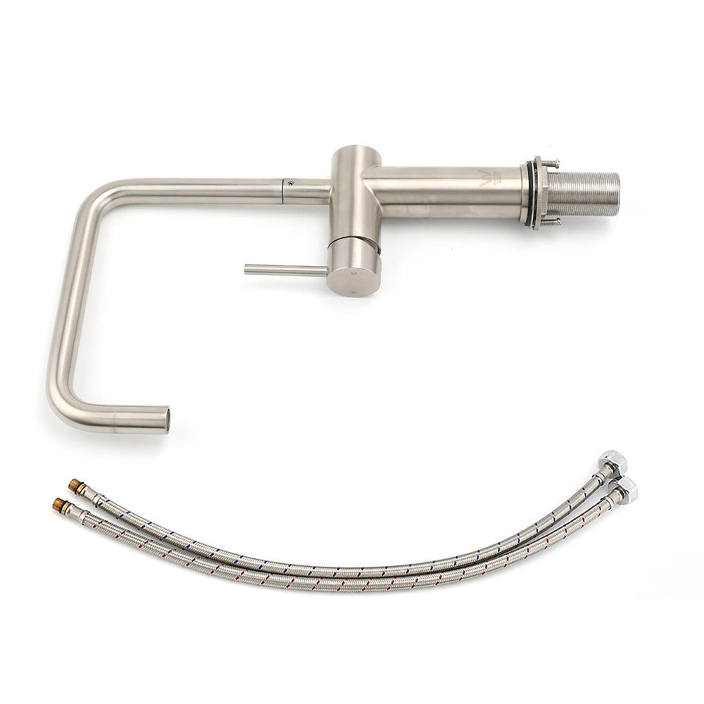 WELS 6L/m Kitchen Laundry 360º Swivel Sink Mixer Faucet Tap Spout Brushed Silver - Furniture > Bathroom > Shower Heads & Screens - Rivercity House & Home Co. (ABN 18 642 972 209) - Affordable Modern Furniture Australia