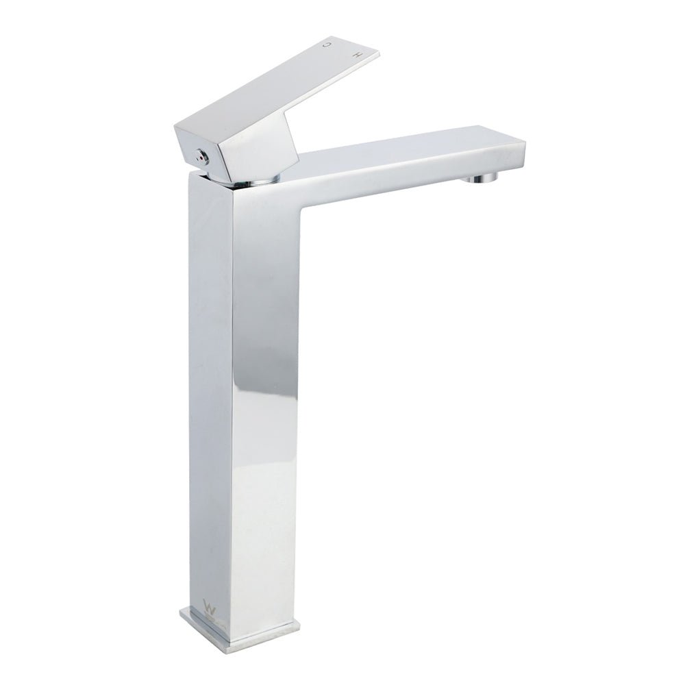 WELS 6L/m Square 310mm Tall Basin Vessel Mixer Faucet Tap Kitchen Laundry Chrome - Furniture > Bathroom > Shower Heads & Screens - Rivercity House & Home Co. (ABN 18 642 972 209) - Affordable Modern Furniture Australia