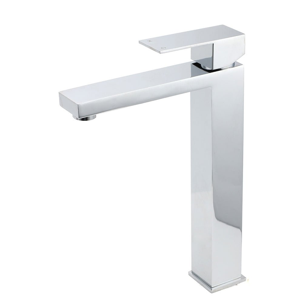 WELS 6L/m Square 310mm Tall Basin Vessel Mixer Faucet Tap Kitchen Laundry Chrome - Furniture > Bathroom > Shower Heads & Screens - Rivercity House & Home Co. (ABN 18 642 972 209) - Affordable Modern Furniture Australia