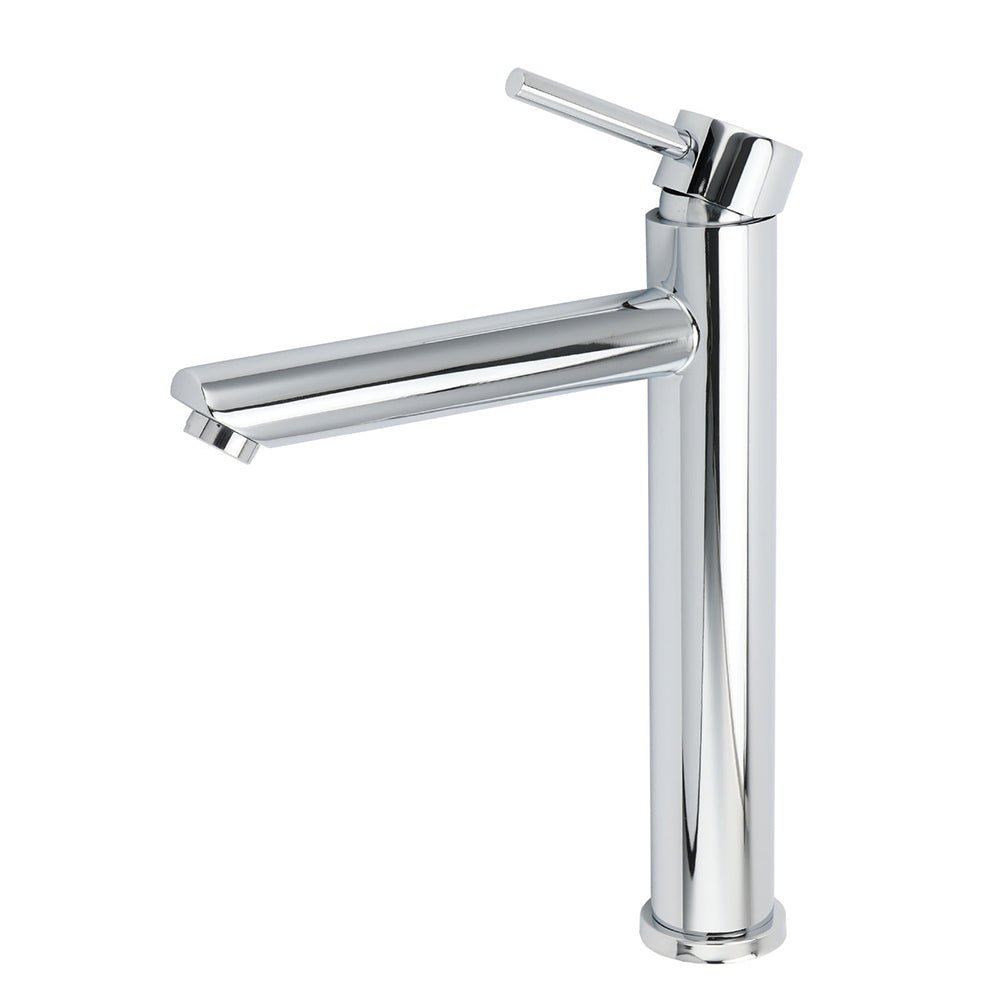 WELS 7.5L/m Round Tall Laundry Basin Mixer Vanity Sink Faucet Tap Polish Chrome - Furniture > Bathroom > Shower Heads & Screens - Rivercity House & Home Co. (ABN 18 642 972 209) - Affordable Modern Furniture Australia
