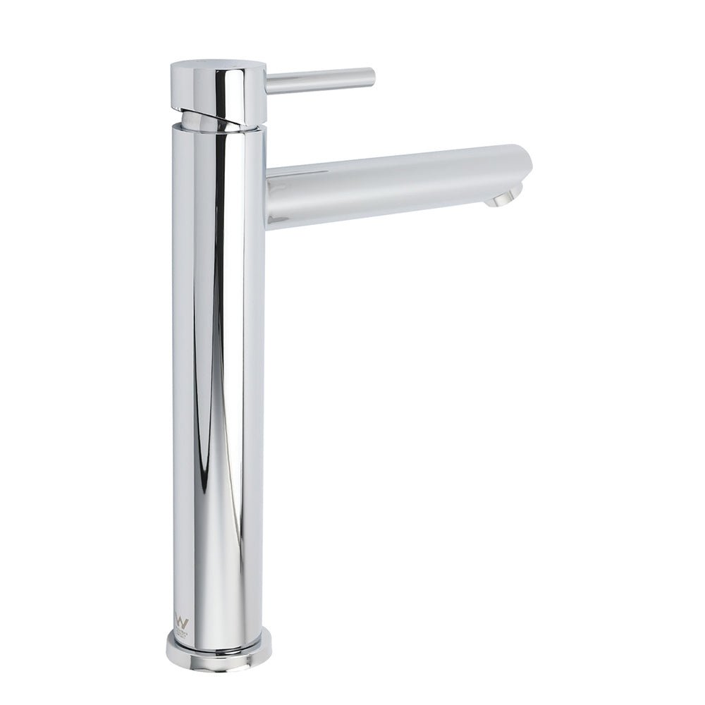 WELS 7.5L/m Round Tall Laundry Basin Mixer Vanity Sink Faucet Tap Polish Chrome - Furniture > Bathroom > Shower Heads & Screens - Rivercity House & Home Co. (ABN 18 642 972 209) - Affordable Modern Furniture Australia
