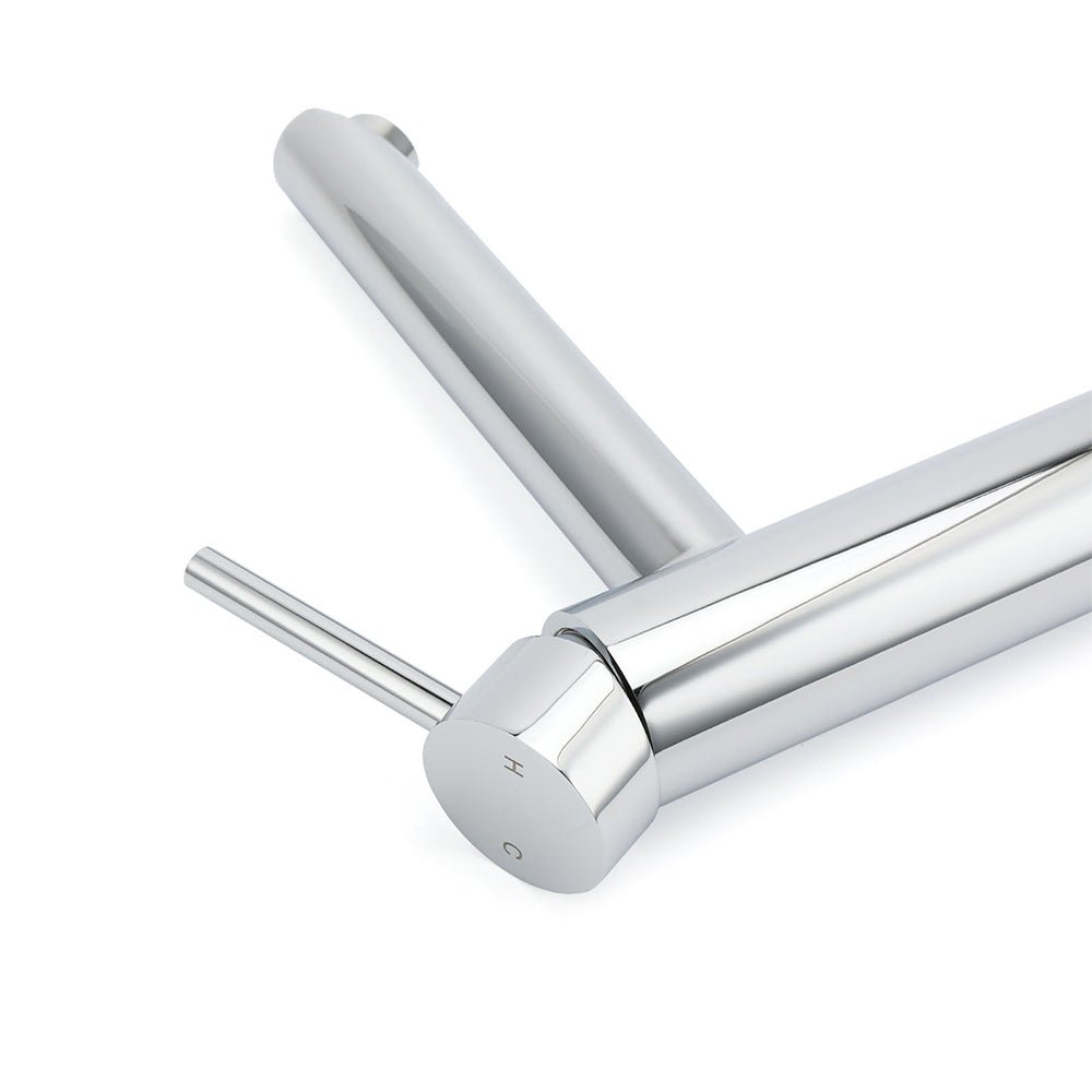 WELS 7.5L/m Round Tall Laundry Basin Mixer Vanity Sink Faucet Tap Polish Chrome - Furniture > Bathroom > Shower Heads & Screens - Rivercity House & Home Co. (ABN 18 642 972 209) - Affordable Modern Furniture Australia