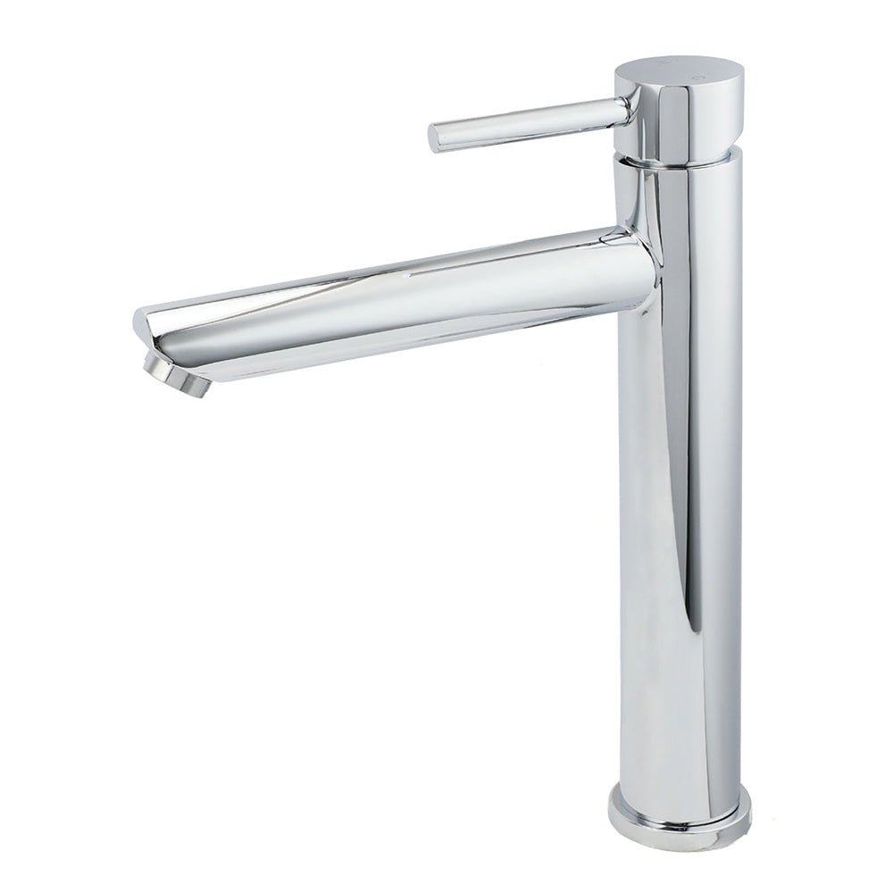WELS 7.5L/m Round Tall Laundry Basin Mixer Vanity Sink Faucet Tap Polish Chrome - Furniture > Bathroom > Shower Heads & Screens - Rivercity House & Home Co. (ABN 18 642 972 209) - Affordable Modern Furniture Australia