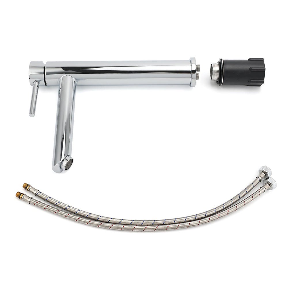 WELS 7.5L/m Round Tall Laundry Basin Mixer Vanity Sink Faucet Tap Polish Chrome - Furniture > Bathroom > Shower Heads & Screens - Rivercity House & Home Co. (ABN 18 642 972 209) - Affordable Modern Furniture Australia