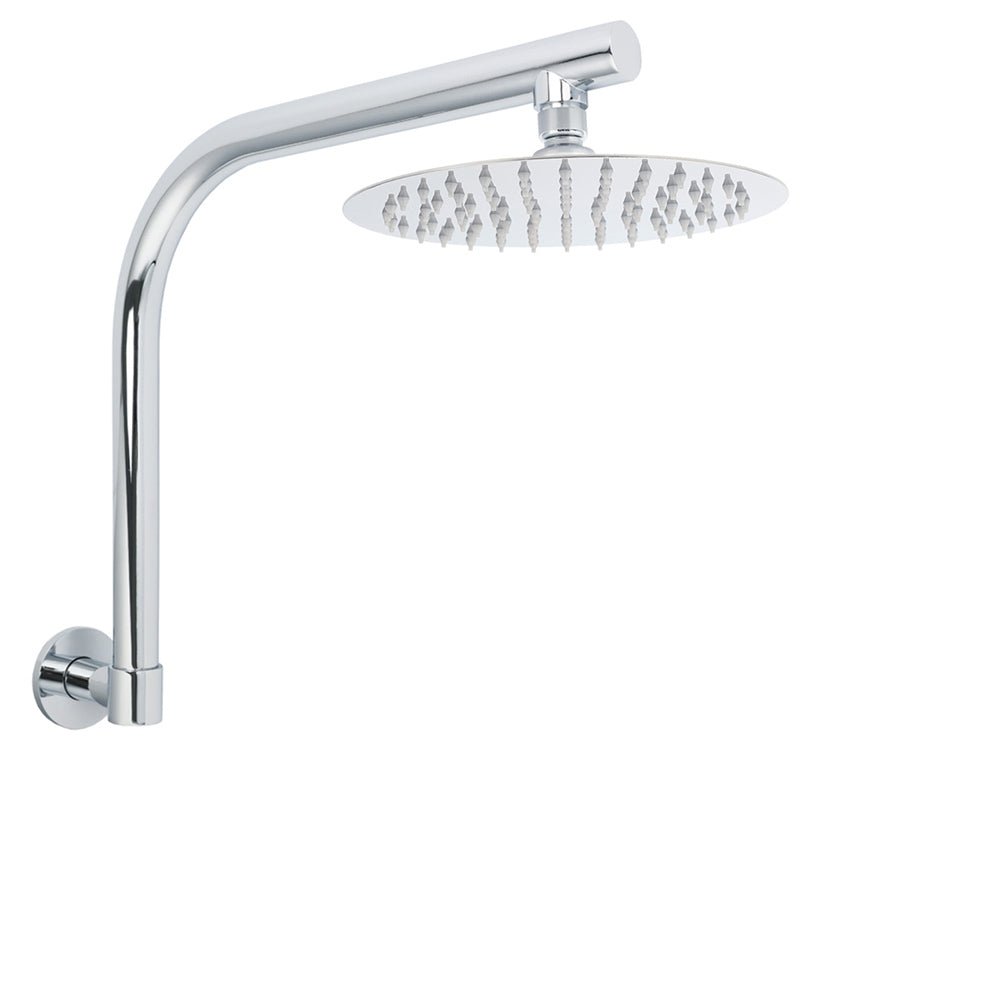 WELS 8" Round Rainfall Shower Head + 360° Swivel Gooseneck Wall Arm Set - Furniture > Bathroom > Shower Heads & Screens - Rivercity House & Home Co. (ABN 18 642 972 209) - Affordable Modern Furniture Australia