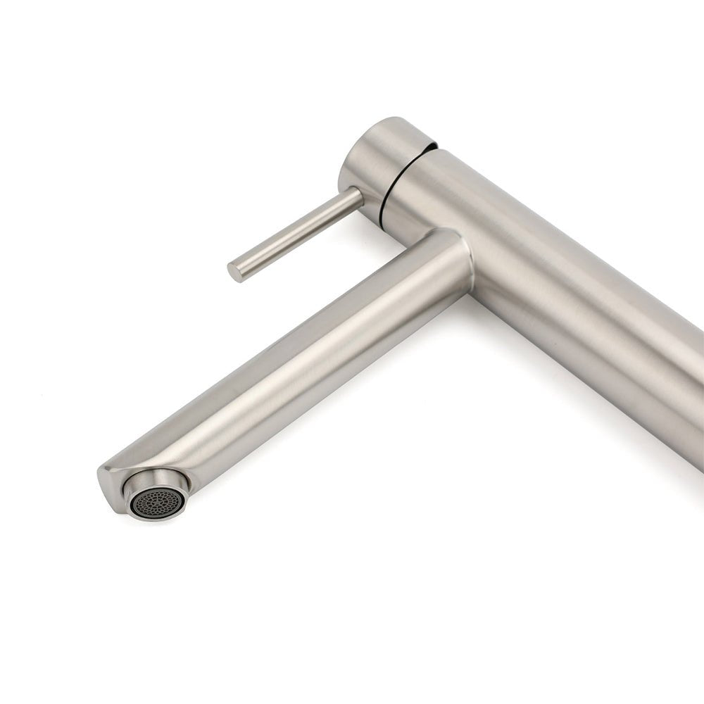 WELS Bathroom Laundry Round Basin Mixer Vanity Sink Faucet Tap Silver Brushed - Furniture > Bathroom > Shower Heads & Screens - Rivercity House & Home Co. (ABN 18 642 972 209) - Affordable Modern Furniture Australia