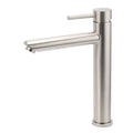 Bathroom Round Basin Mixer Vanity Sink Faucet with Aerator - Brushed Silver