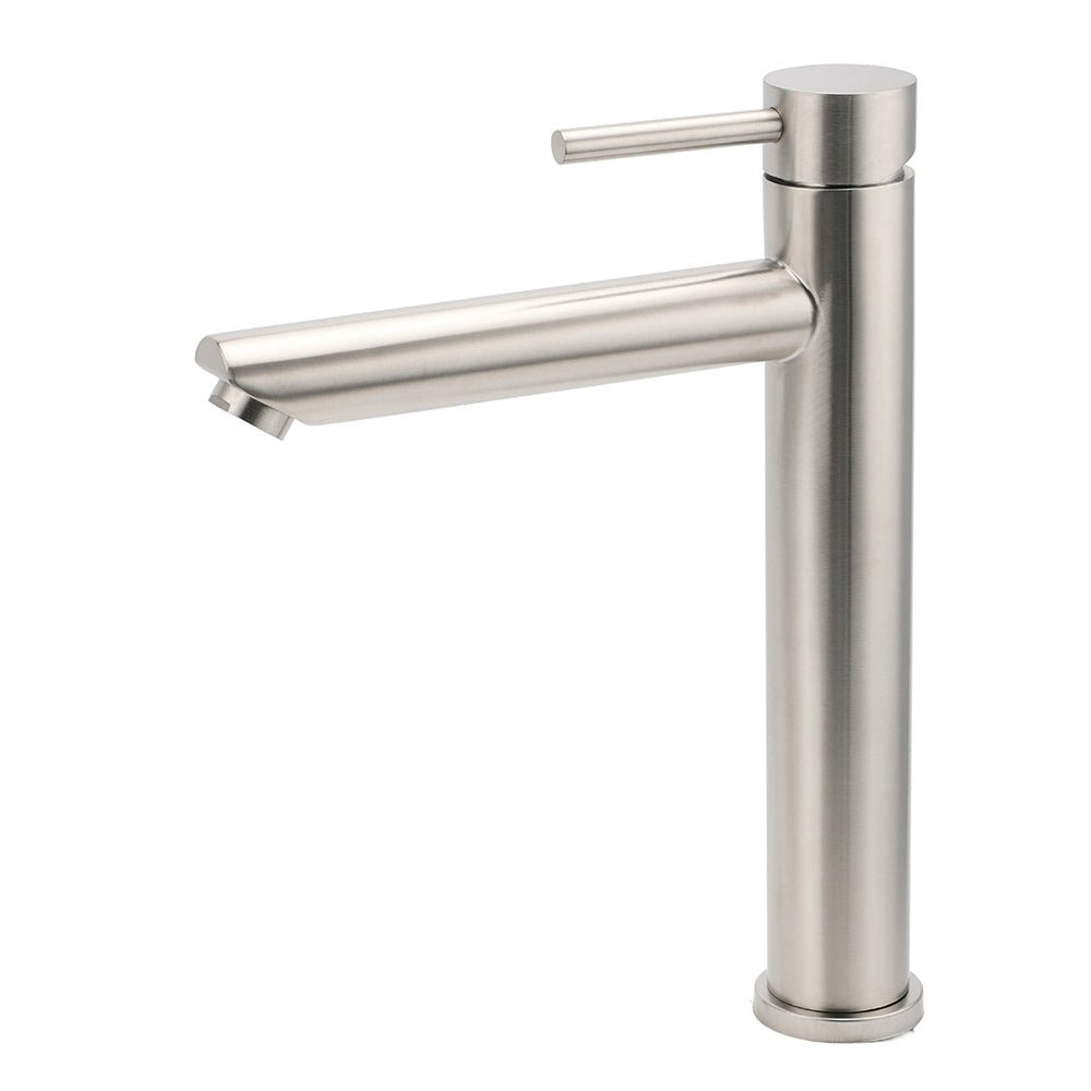 WELS Bathroom Laundry Round Basin Mixer Vanity Sink Faucet Tap Silver Brushed - Furniture > Bathroom > Shower Heads & Screens - Rivercity House & Home Co. (ABN 18 642 972 209) - Affordable Modern Furniture Australia