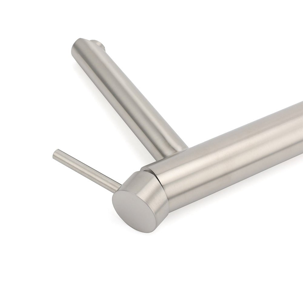 WELS Bathroom Laundry Round Basin Mixer Vanity Sink Faucet Tap Silver Brushed - Furniture > Bathroom > Shower Heads & Screens - Rivercity House & Home Co. (ABN 18 642 972 209) - Affordable Modern Furniture Australia