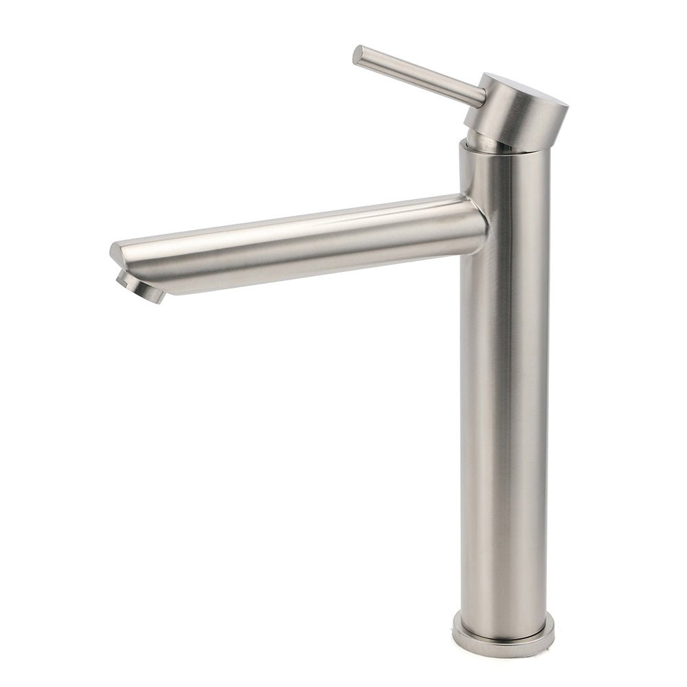 WELS Bathroom Laundry Round Basin Mixer Vanity Sink Faucet Tap Silver Brushed - Furniture > Bathroom > Shower Heads & Screens - Rivercity House & Home Co. (ABN 18 642 972 209) - Affordable Modern Furniture Australia