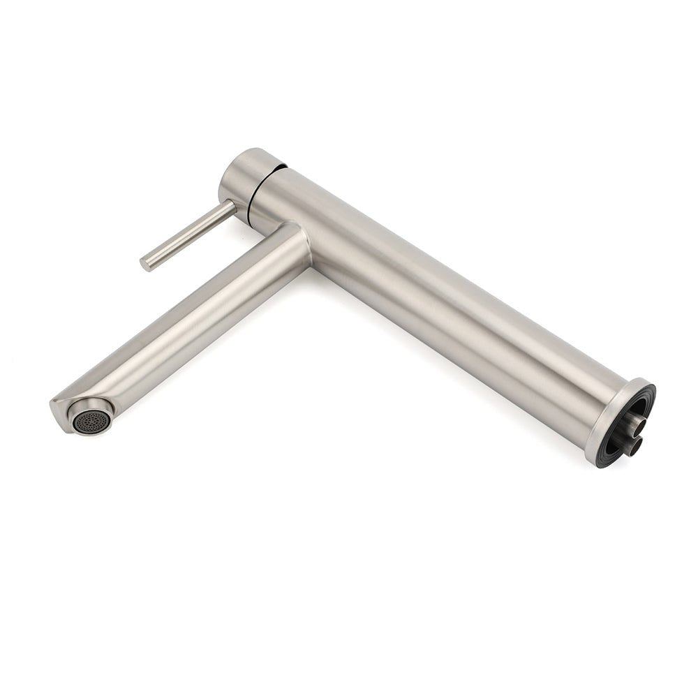 WELS Bathroom Laundry Round Basin Mixer Vanity Sink Faucet Tap Silver Brushed - Furniture > Bathroom > Shower Heads & Screens - Rivercity House & Home Co. (ABN 18 642 972 209) - Affordable Modern Furniture Australia