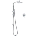 8" Round Rain Shower Head Handheld Spray Rail Arm Mixer Set - Chrome