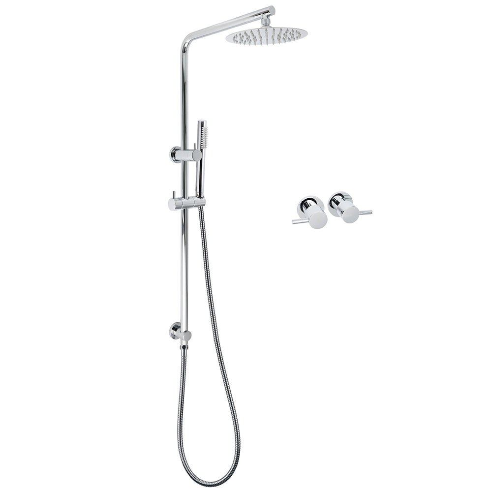 WELS Bathroom Round 8" Rain Shower Head Single Mode Brass Handheld Spray Rail Arm Set Twin Taps - Furniture > Bathroom > Shower Heads & Screens - Rivercity House & Home Co. (ABN 18 642 972 209) - Affordable Modern Furniture Australia