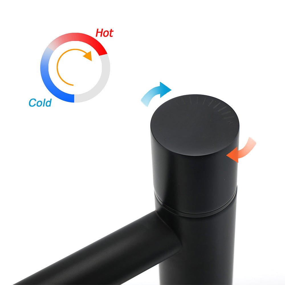 WELS Black 30cm Tall Basin Mixer Vanity Sink Faucet Bubble Tap Laundry 180º Turn - Furniture > Bathroom > Shower Heads & Screens - Rivercity House & Home Co. (ABN 18 642 972 209) - Affordable Modern Furniture Australia