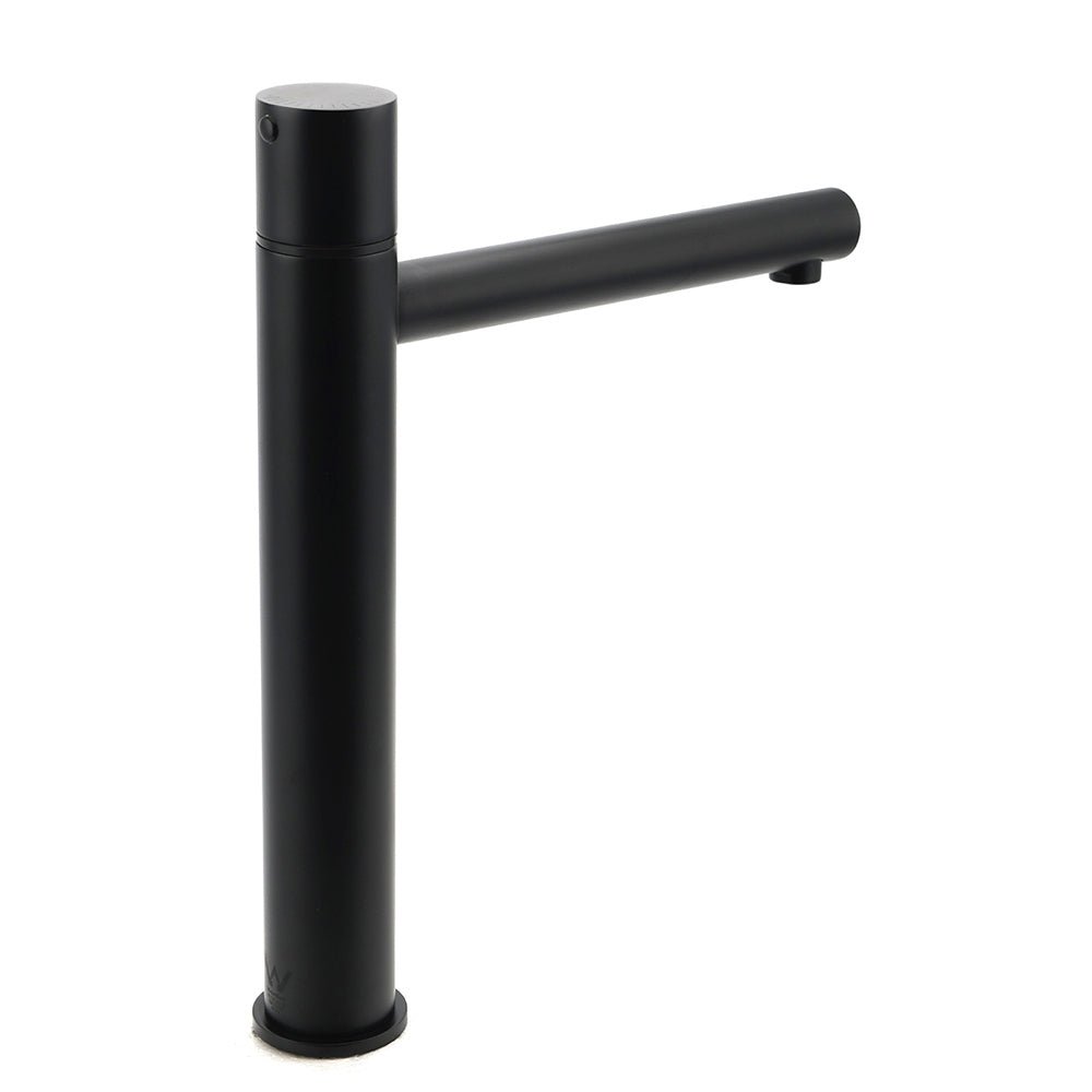 WELS Black 30cm Tall Basin Mixer Vanity Sink Faucet Bubble Tap Laundry 180º Turn - Furniture > Bathroom > Shower Heads & Screens - Rivercity House & Home Co. (ABN 18 642 972 209) - Affordable Modern Furniture Australia
