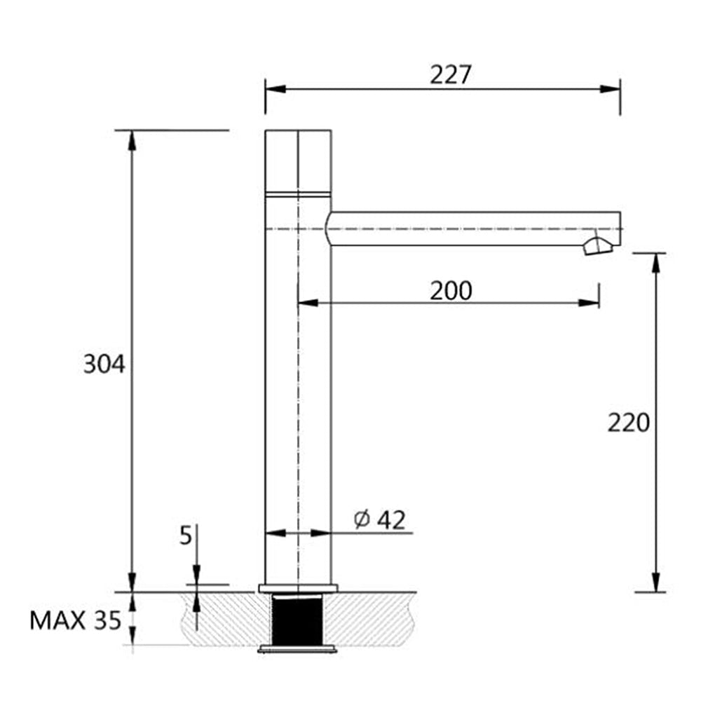 WELS Black 30cm Tall Basin Mixer Vanity Sink Faucet Bubble Tap Laundry 180º Turn - Furniture > Bathroom > Shower Heads & Screens - Rivercity House & Home Co. (ABN 18 642 972 209) - Affordable Modern Furniture Australia