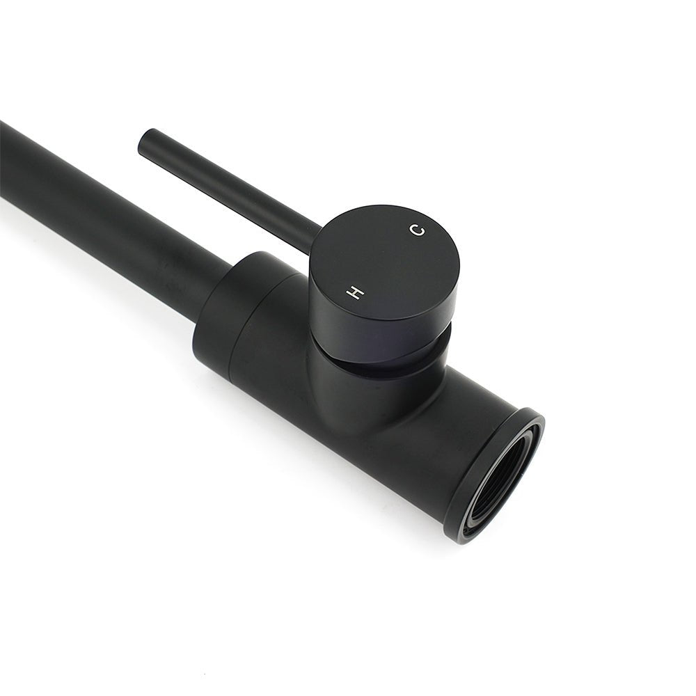 WELS Black Kitchen Sink Mixer Laundry Faucet Tapware 360° Swivel Gooseneck Spout - Furniture > Bathroom > Shower Heads & Screens - Rivercity House & Home Co. (ABN 18 642 972 209) - Affordable Modern Furniture Australia