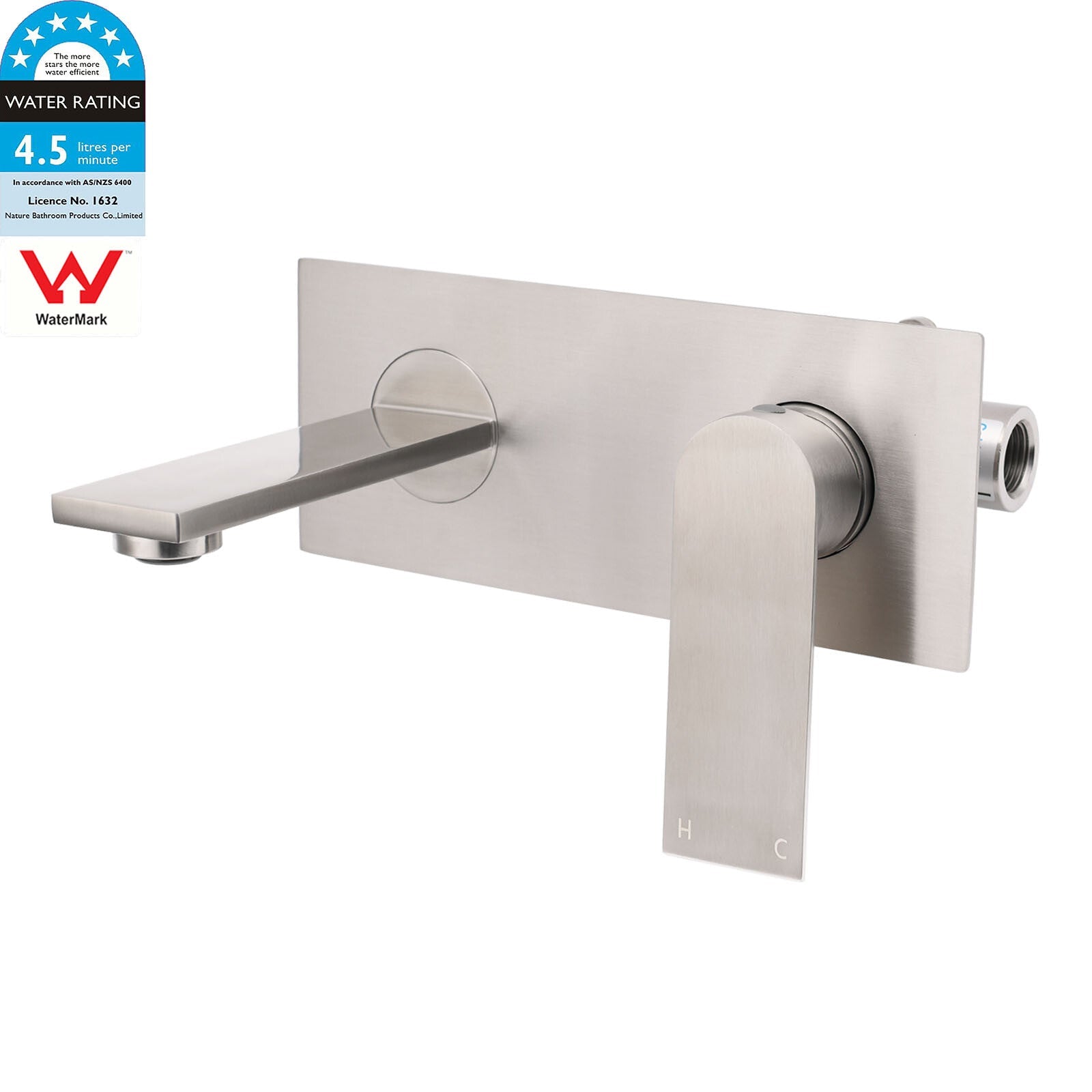 WELS Bruhsed Nickel Square Wall Concealed Basin Mixer Laundry Faucet Tap Spout - Furniture > Bathroom > Shower Heads & Screens - Rivercity House & Home Co. (ABN 18 642 972 209) - Affordable Modern Furniture Australia
